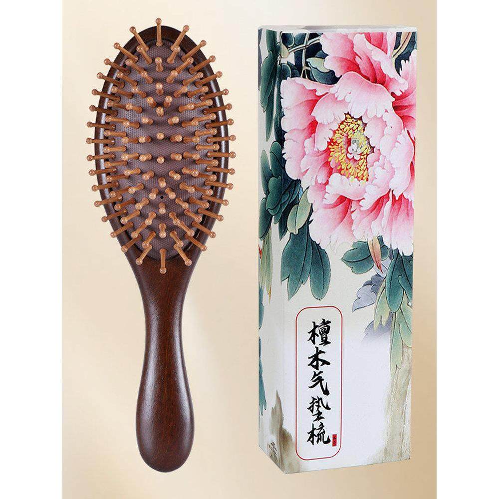 檀木气垫梳子小巧玲珑蓬松头部按摩梳经络气囊梳气垫木梳子,淘宝优惠券,粉丝福利购,淘宝优惠卷
