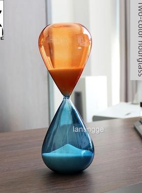 双色水滴沙漏彩色玻璃计时器北欧家居摆件情侣礼物生日礼品送同学