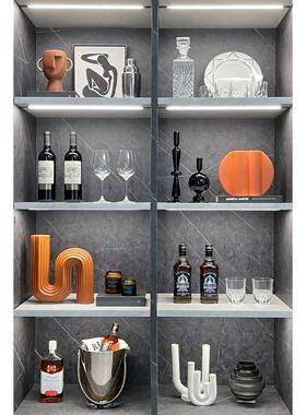 样板间简约现代软装家居摆件饰品酒具套装玻璃陶瓷挂画组合ZH3374