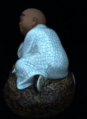 石湾陶瓷一休小和尚和为贵摆件玄关书房电视柜新房儿童房摆设礼品