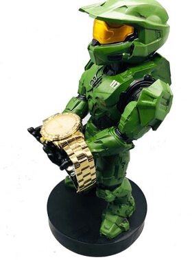 绿色盔甲英雄骑士手机支架士官长支架光环光晕摆件游戏手柄托