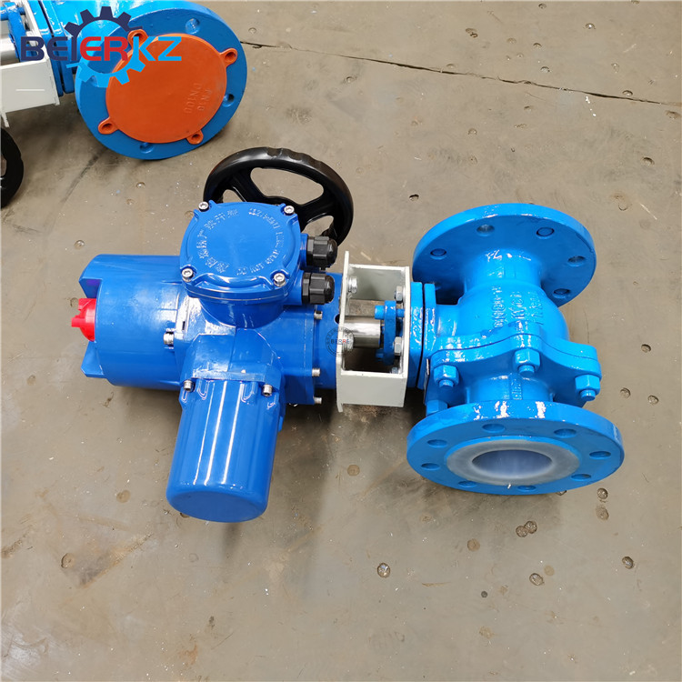 贝尔电动球阀智能一体化软密封衬氟电动球阀Q941F4-16C DN80 - 图0