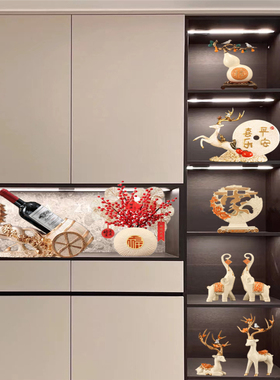 新中式家居客厅i电视柜玄关乔迁新居礼物酒柜新房子布置装饰品摆