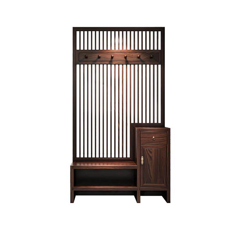 新中式屏风隔断柜家用遮挡实木现代简约玄关柜入户门口鞋柜挂衣架,淘宝优惠券,粉丝福利购,淘宝优惠卷