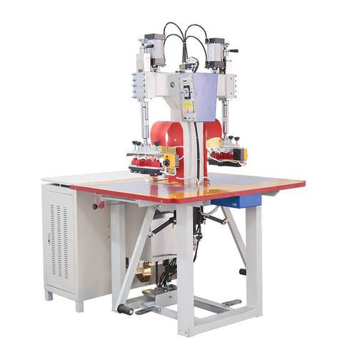 双头工作脚踏式高周波机塑料盒皮革logo雨衣雨靴裁切熔断一体机器 - 图3