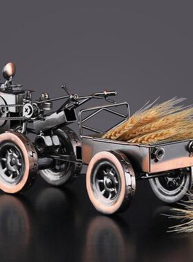 手工铁艺制作金属三轮车手扶拖拉机汽车模型装饰品工艺品摆件礼物