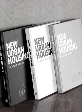 北欧极简可打开翻页装饰书样板间软装仿真书现代简约英文假书摆件