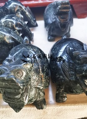 天然独山玉龙龟动物桌面摆件现代客厅酒柜玄O关简约摆放送礼工艺
