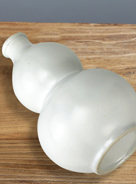 白色陶瓷葫芦花瓶小清新全白色葫芦E中式玄关客厅书房家居装饰摆