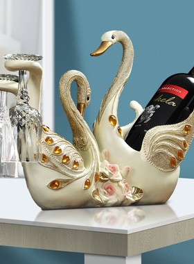 欧式创意喜鹊红葡萄酒架摆件家居客厅家用杯架酒柜装饰品结婚礼物