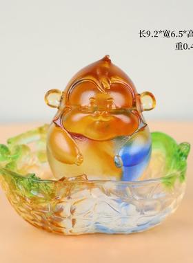 好事发生琉璃摆件十二生肖属相吉祥物本命年桌面守护家居装饰品