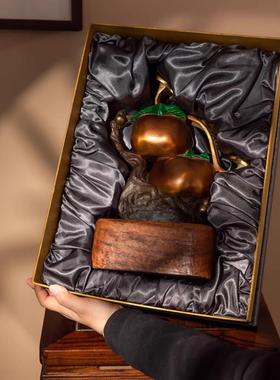 谢师傅黄铜家居葫芦摆件客厅玄关入宅乔迁公司轻奢高档开业礼品