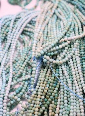 湖北原矿绿松石米珠链 高瓷天然毛衣链手串多圈手链项链