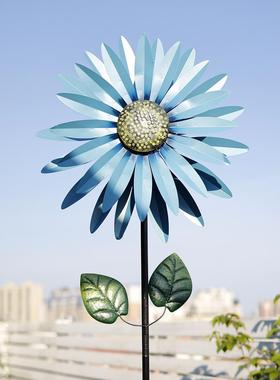 铁向日葵风车花园庭院装饰旋转装饰品园艺户外房屋露台阳台布局