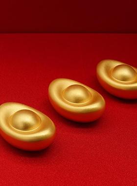 金元宝摆件招财进宝家居装饰摆件真金鎏镀锌合金元宝实心工艺礼品