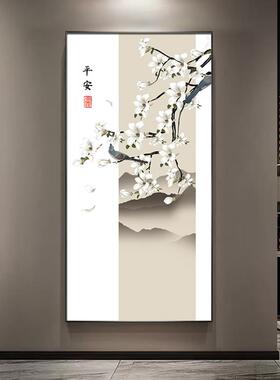 盈浩新中式花鸟玄关装饰画中国风水墨山水画走廊过道墙面装饰挂画