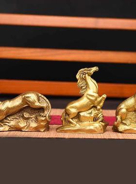 铜十二生肖摆件全套狗鼠铜牛鸡蛇马虎兔龙羊猴猪工艺品生肖摆件