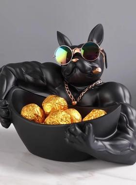 创意有趣的狗装饰品客厅入口鞋柜钥匙存储托盘可访问豪华高端装饰