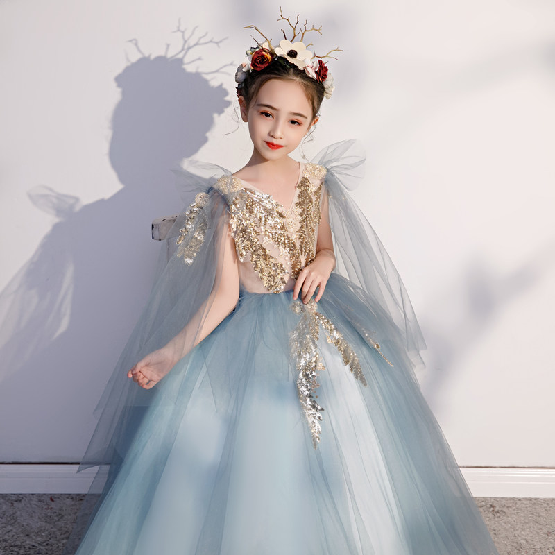 女童森系洋气公主裙小女孩婚纱裙主持人晚礼服儿童钢琴走秀演出服,淘宝优惠券,粉丝福利购,淘宝优惠卷