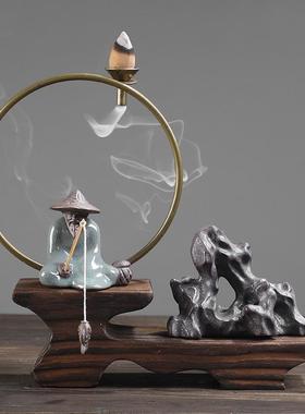 创意中式陶瓷家居绿植装饰品客厅现代玄关花卉摆件办公室桌面摆设