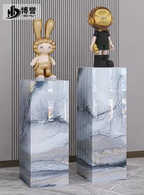 石板柱大理石装饰底座展示桌工艺品办公室花架客厅落地式