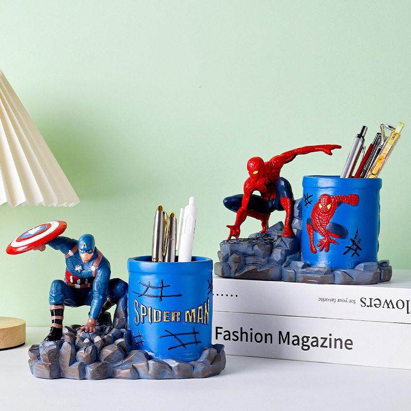卡通美国队长蜘蛛侠笔筒办公室桌面大号儿童卧室摆件男孩生日礼物,淘宝优惠券,粉丝福利购,淘宝优惠卷