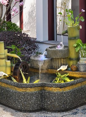 假山流水喷泉循环水景观客厅办z公室玄关阳台风水轮招财庭院水摆