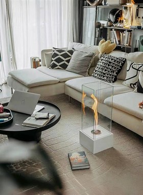 室内真火小酒精壁炉取暖炉氛围装饰灯落地摆O件民宿别墅家用观火