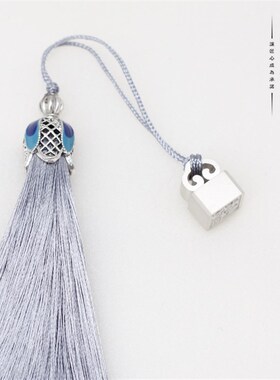 纯银纪念古代定情信物一对姓名定制刻字印章挂坠礼物吊坠女男项链