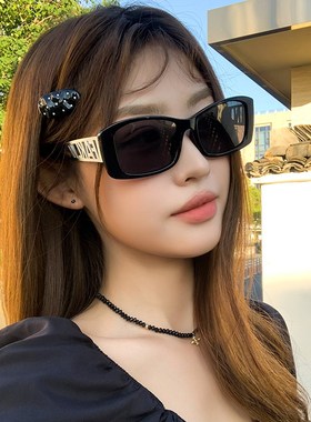 美式度假风偏光太阳眼镜潮女士级感2024个性方框墨镜女圆脸显瘦