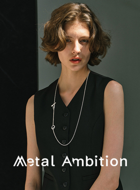 小众设计纯银项链女高级感猪鼻子毛衣炼轻奢简约OT扣长版素链复古