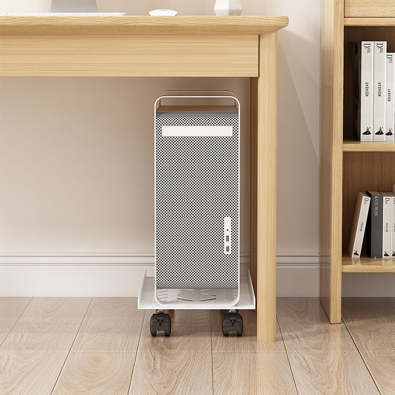 Computer host bracket removable chassis base with pulley desktop host base storage rack office tray