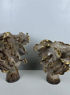 中古美式新中艺术手工陶瓷花瓶摆件样板间售楼酒店别墅玄关插花器