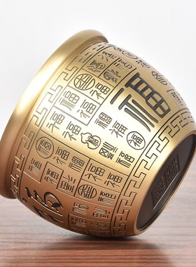 黄铜米缸福字财神爷做生意商铺聚宝盆家用招财象鼻招财缸百福缸