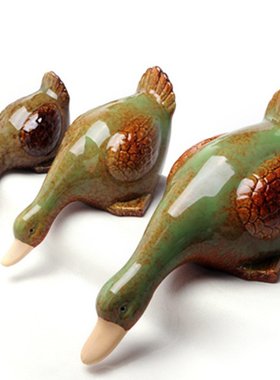 厂家 创意陶瓷鸭子工艺品 新中式装饰三件套 家居摆件吸水鸭