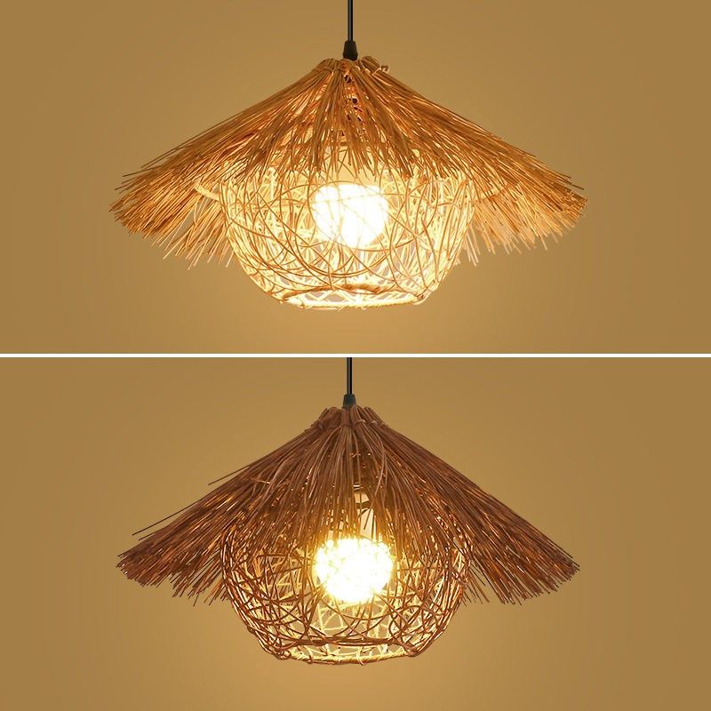 个性草帽灯复古藤编吊灯怀旧艺术灯罩仿古灯民宿饭店竹编灯具,淘宝优惠券,粉丝福利购,淘宝优惠卷