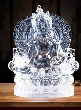 黄财神琉璃多闻财宝天王摆件家用客厅玄关佛堂佛像密宗神彷尼泊尔