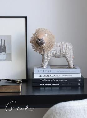 契阔家居客厅小狮子玄关装饰书桌摆件展示架轻奢高级氛围感好物