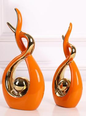 创意客厅摆件轻奢家居电视柜酒柜装饰品简约现代软装工艺品陶瓷