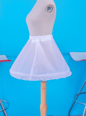 儿童裙撑花童内衬公主裙衬裙短款一道钢圈可调节松U紧带蓬蓬女童