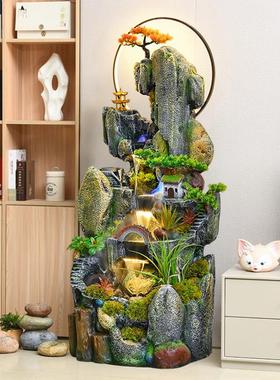 流水生财摆件循环水客厅玄关假山装饰店铺开业乔迁送礼招财风水轮