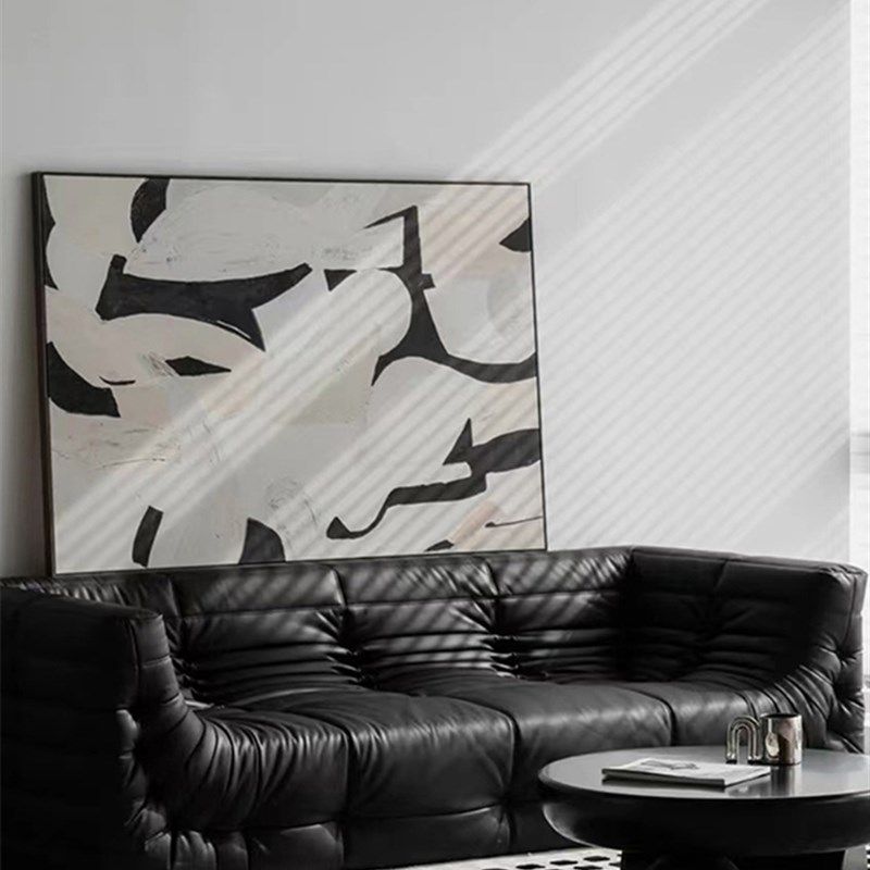 侘寂风装饰画黑白抽象艺术客厅沙发背景巨幅落地画高级感卧室挂画,淘宝优惠券,粉丝福利购,淘宝优惠卷