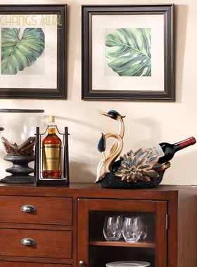 红酒架摆件天鹅家居客厅酒托美式轻奢高档桌大气餐边柜酒柜装饰品