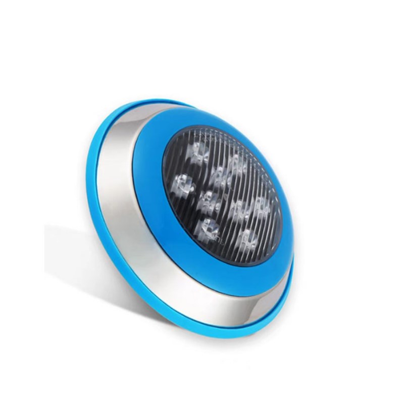 泳池水下壁灯鱼池景观照明灯七彩水池水底灯超薄明装不锈钢射灯 - 图3