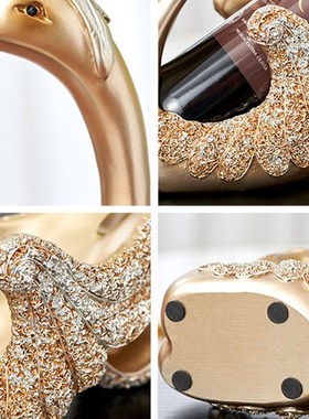 高档轻奢创意家居客厅装饰工艺品酒柜红酒架摆件卧室结婚礼物天鹅