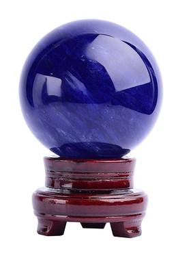 天然蓝色水晶f球摆件原石打磨家居客厅办公室装饰摆件高档工艺品