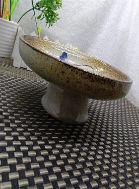陶瓷高脚水果盘莲花o圆形贡盘贡品盘甜品蛋糕寿司盘子供盘佛盘