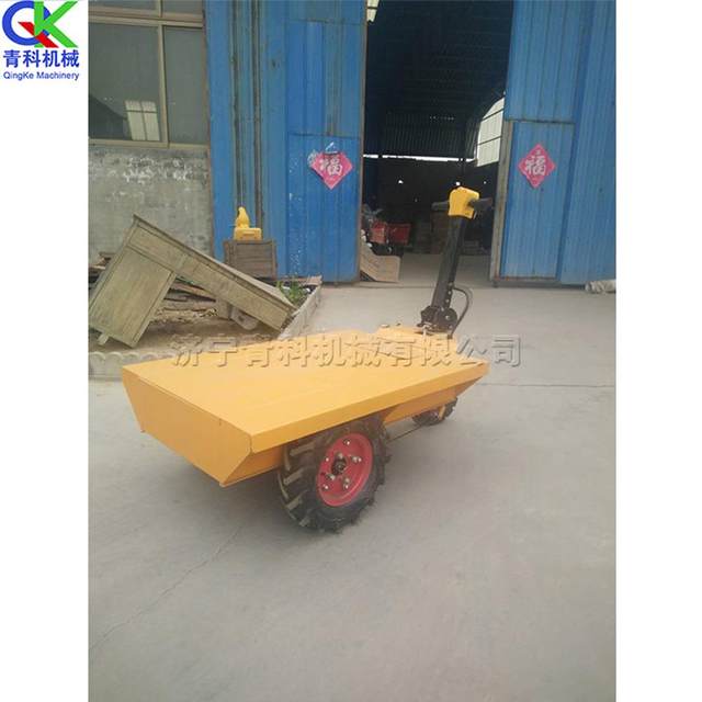 Small electric flatbed trolley Interior decoration three-wheeled brick trolley Construction site loading and unloading tool truck