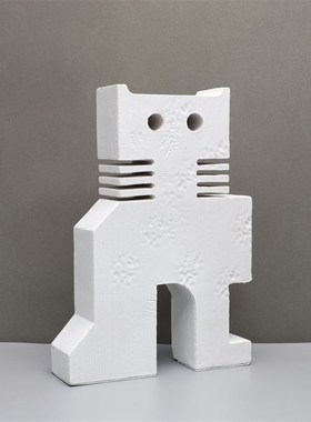 北欧现代样板房售楼处创意抽象树脂猫摆件客厅样板间装饰品摆设