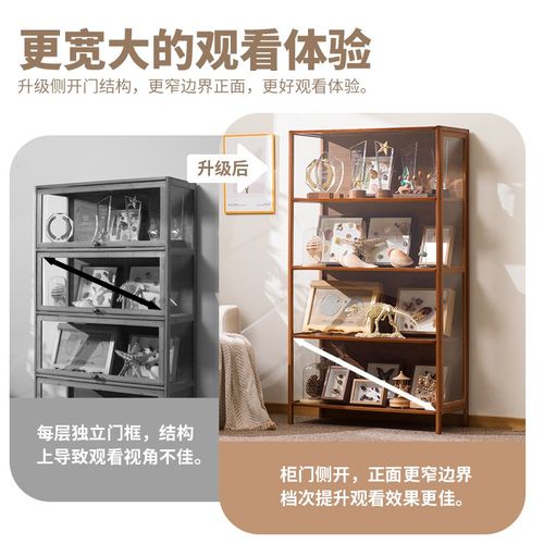 手办展示柜摆件家陈列柜家用防尘收藏储物柜收纳柜子产品置物货架 - 图0